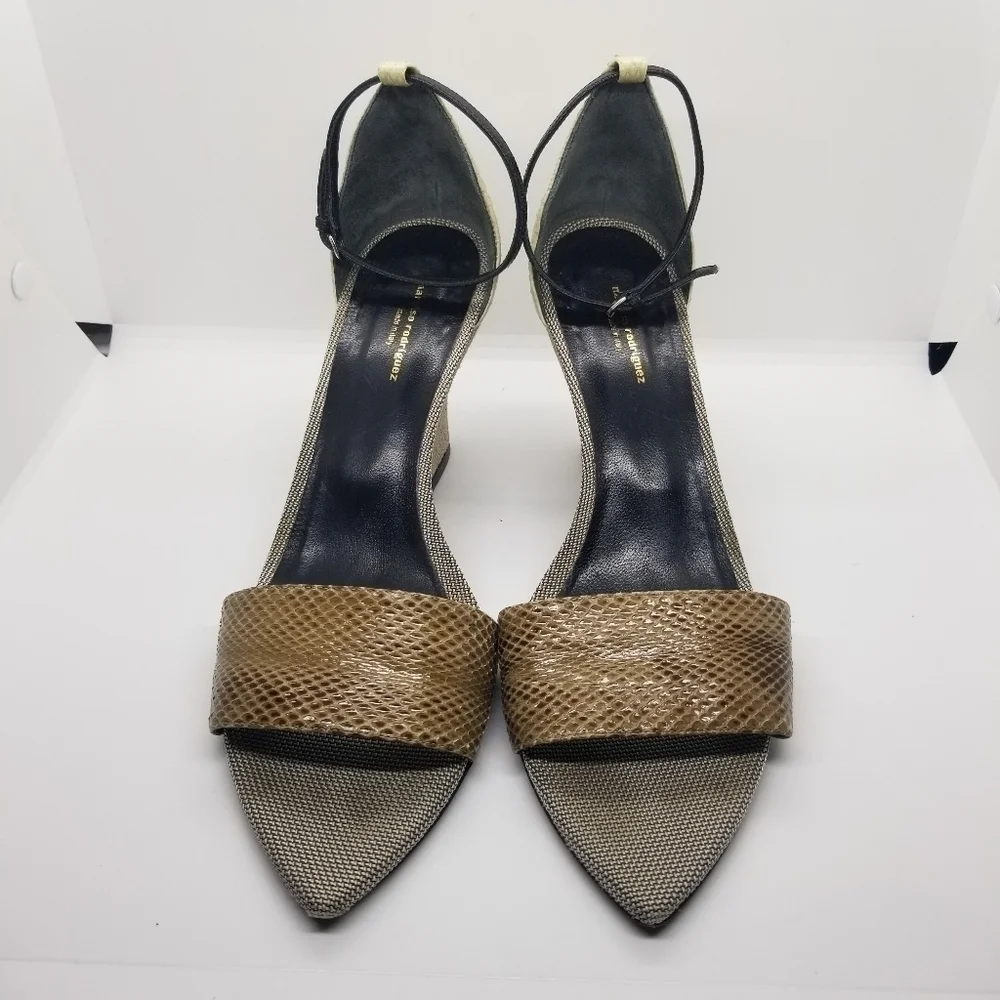 Narciso Rodriguez snakeskin wedge sandals